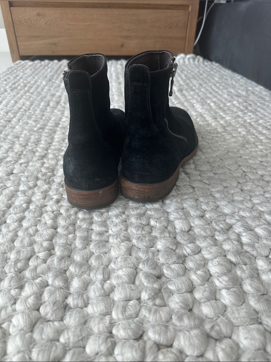 John Varvatos Black velvet  Side-Zip Ankle Boots